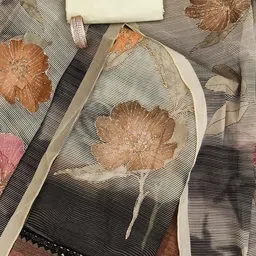 SAINOOR Floral Printed Organza Semi-Stitched Dress Material-picture-26