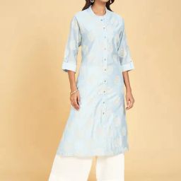 Rangmanch by Pantaloons Blue Printed A Line Kurta-picture-25