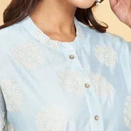 Rangmanch by Pantaloons Blue Printed A Line Kurta image 5