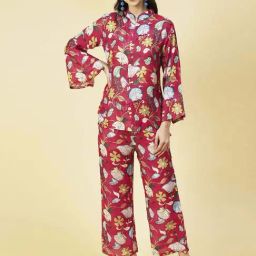 Fashor Red Floral Print Co-Ord Set-picture-11