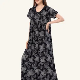 Cloud Soft Tropical Printed Cotton Maxi Nightdress-image-90