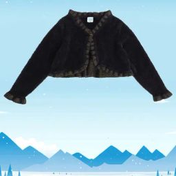 MINIKLUB Kids Black Solid Full Sleeves Shrug-picture-34