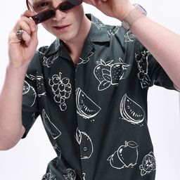 Kook N Keech Printed Drop-Shoulder Sleeves Pure Cotton Oversized Casual Shirt-picture-24