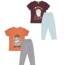 Todd N Teen Kids Multicolor PrintedT-Shirt (Pack Of 2) WithPyjamas (Pack Of 2)-picture-40