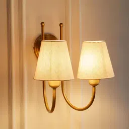 Divine Trends Gold Aluminium Double Hockey Antique Wall Lamp image 3