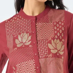 Rangmanch By Pantaloons Red Regular Fit Printed Kurta image 5
