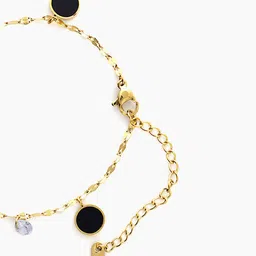 SWASHAA 18K Gold-Plated Stainless Steel Zircon Studded Anklet image 3
