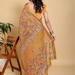 HERE&NOW Floral Zari Linen Blend Saree image 3