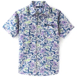 Pine Kids Viscose Woven Half Sleeves Shirt Print - Multicolor image 1