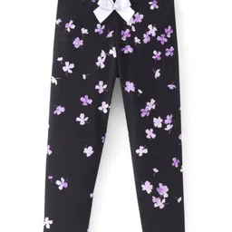 CrayonFlakes Floral Printed Super Stretch Leggings - Black-picture-18