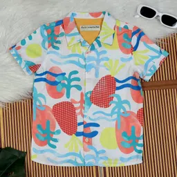 The Lion and the Fish Half Sleeves Palm Trees Printed Shirt - Multi Colour-picture-10