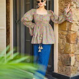 Aaghnya Women Multi Viscose Rayon Printed Anarkali Kurtas-picture-21