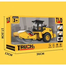 Sanjary Duty Work Trucks Series Road Roller Compactor Road Roller Toy Construction Vehicles Model Toy for Kids color design may vary image 3