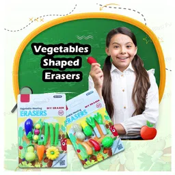 FunBlast Erasers for Kids - 15 Pcs Vegetables Shaped Erasers Multicolor image 4