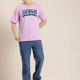 HERE&NOW Printed Drop-Shoulder Sleeves Pure Cotton T-shirt image 5