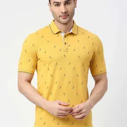 Dragon Hill Lemon Yellow Slim Fit Polo T-Shirt-image-45