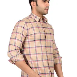 Heed Attentive Men Standard Fit Spread Collar Tartan Checked Cotton Casual Shirt image 5