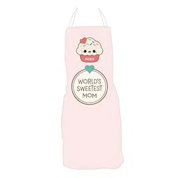 THEYAYACAFE Mother's Day Pink & White Printed Velvet Waterproof Apron-image-75