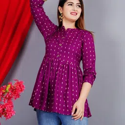 SMIEN Women Purple Solid Top-picture-10