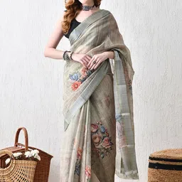 Moda Rapido Women Floral Silk Cotton Saree-image-67