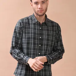 V-Mart Tartan Checks Checked Spread Collar Cotton Slim Fit Shirt-picture-34