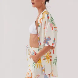 LULU & SKY Printed Shirt Collar Shirt With Shorts image 4