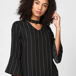 Harpa Women Black Striped Top-picture-44