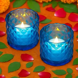 Homesake Blue 2 pieces Tea Light Candle-image-2