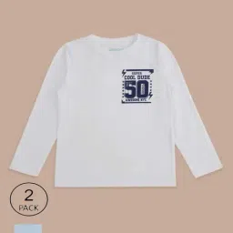 Pantaloons Baby Kids White & Blue Cotton Printed Full Sleeves T-Shirt-picture-24