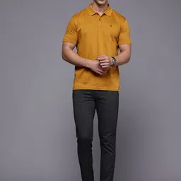 Louis Philippe Sport Printed Polo Collar Pure Cotton Slim Fit T-shirt image 4