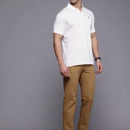 Louis Philippe Sport Floral Printed Polo Collar Pure Cotton Slim Fit T-shirt image 4