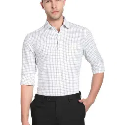 Arrow White Cotton Slim Fit Checks Shirt-picture-44