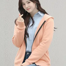 Parona Women Fleece Lightweight Open Front Jacket-picture-14