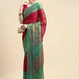 Winza Designer Woven Design Zari Brasso Banarasi Saree image 2