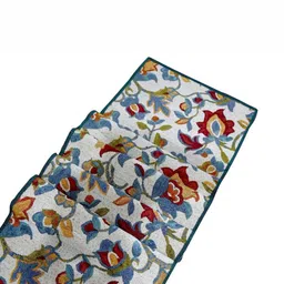 PRAKARTIK Blue & Maroon Floral Printed Pure Cotton Durable Table Runner image 2