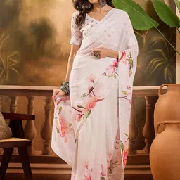 Sangria Printed With Beads & Stone Saree With Blouse Piece image 5