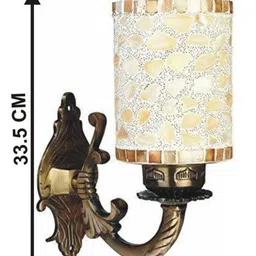 SOMIL Gold Glass Cylinder Printed Wall Lamps image 2