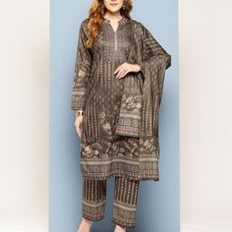 Aarika Women Ethnic Motifs Printed Pure Wool Kurta with Trousers & With Dupatta-image-15