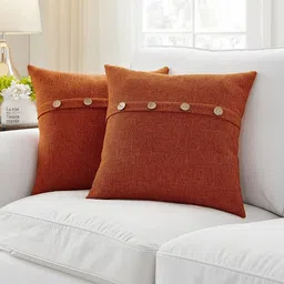 Khooti Orange Set of 2 Square Cushion Covers-picture-10