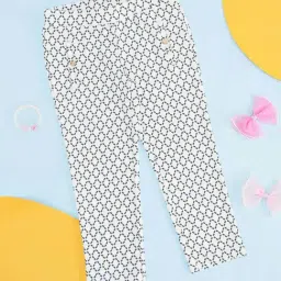 Pantaloons Junior Off-White Cotton Printed Leggings-picture-27