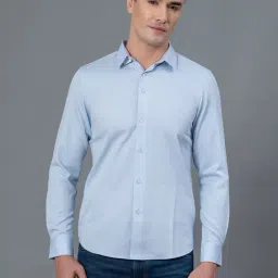 Red Tape Sky Blue Regular Fit Textured Cotton Shirt-picture-38