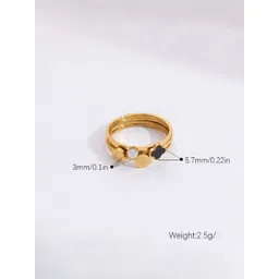 Just Lil Things Artificial Stones Studded Double Layered Floral Finger Ring image 3