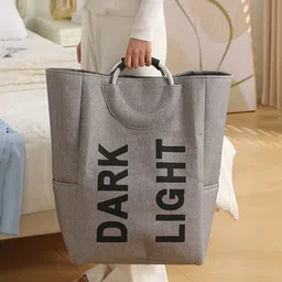 HOKIPO Grey & Black Printed Folding & Collapsible Storage Basket image 3