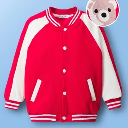 Mark & Mia Full Raglan Sleeves Solid Bomber Jacket - Red-picture-11