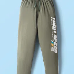 Taeko Single Jersey Knit Full Length Lounge Pant with High Speed Racing Print - Olive Green-picture-31