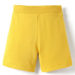 UCB Knit Knee Length Solid Shorts With Ribbed Waist - Yellow image 2