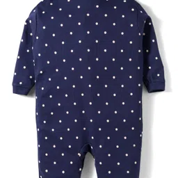 Kidi Wav Full Sleeves Polka Dots Printed Romper - Navy Blue image 2