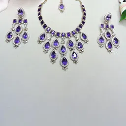 VATSALYA creation Gold-Plated Stone-Studded Jewellery Set-picture-35