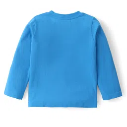 babyhug disney Babyhug Marvel Single Jersey Full Sleeves Pyjama Set With Spider Man Graphics - Blue image 3