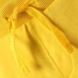 UCB Knit Knee Length Solid Shorts With Ribbed Waist - Yellow image 4